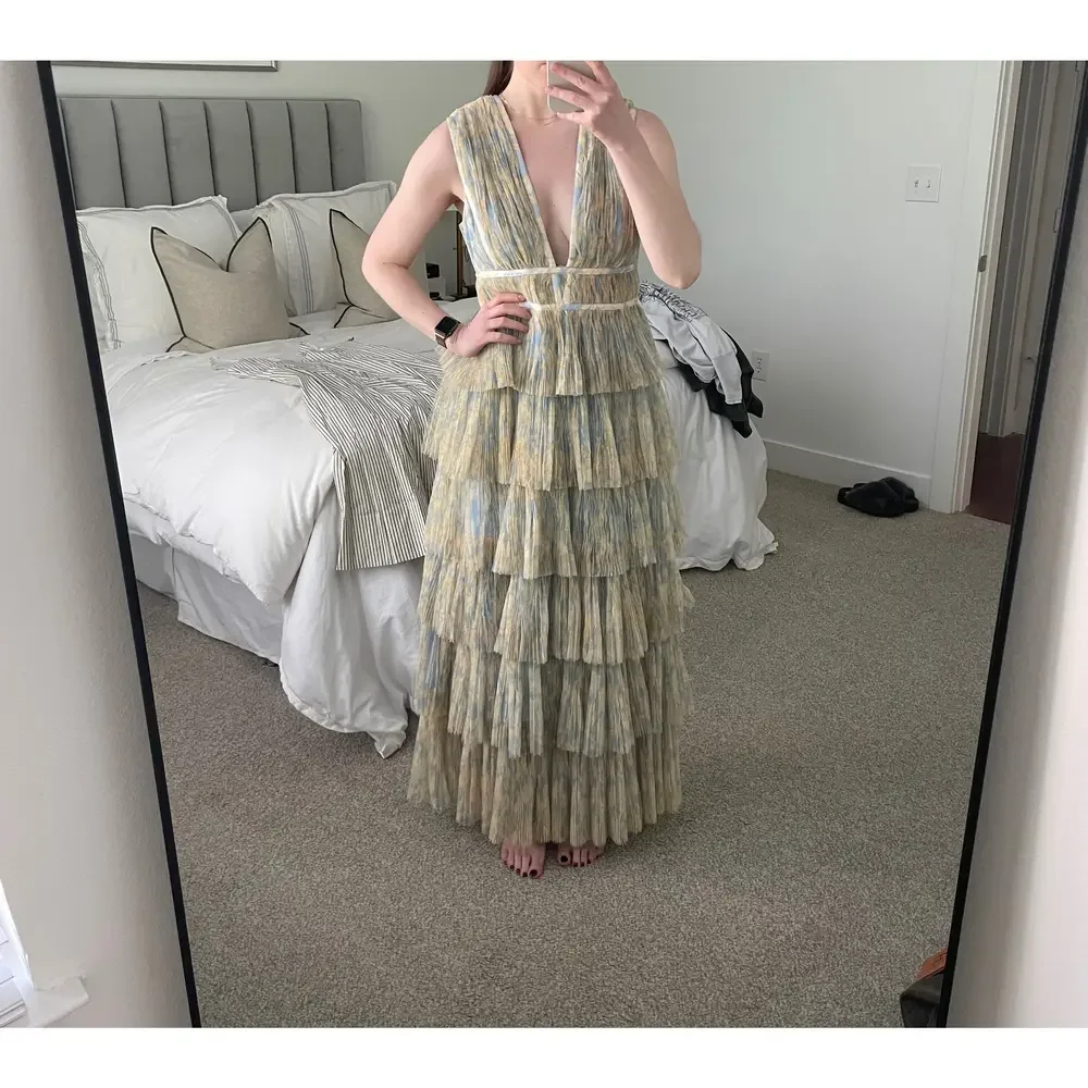 Hutch Amora Floral Tulle Tiered Gown - Picture 1 of 2